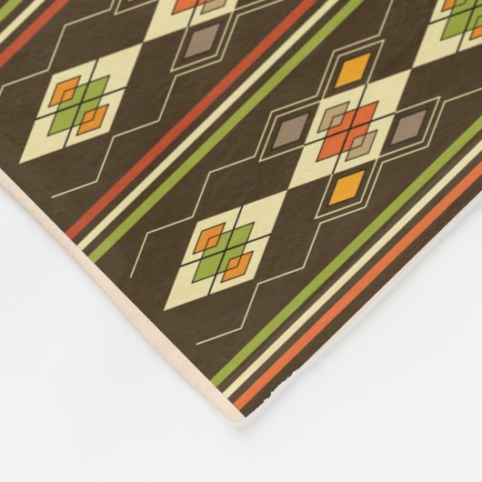 Ethiopian Tebeb Pattern フリースブランケット (角)