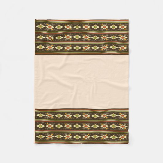 Ethiopian Tebeb Pattern フリースブランケット (正面)