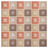Ethnic African pattern with Adinkra symbols ファブリック (見本)