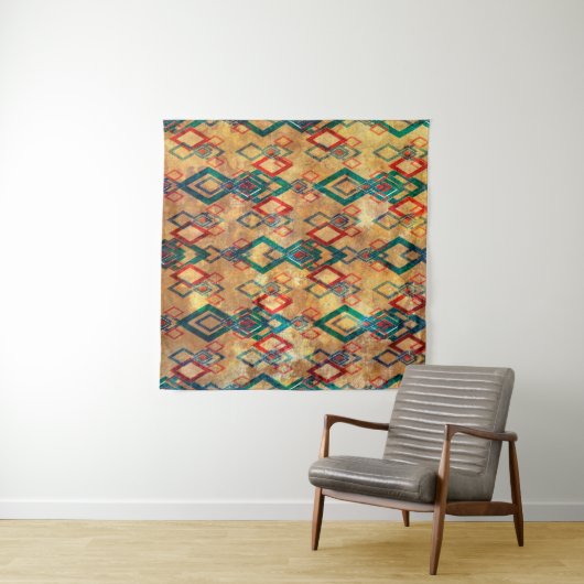 Ethnic boho grunge old pattern. Tribal art print. タペストリー (インサイチュ(横))
