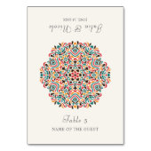 Ethnic Botanical Accent Wedding Place Card テーブルナンバー (正面)