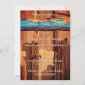 Ethnic Cute Cowboy Boy Baby Shower dogs Red Blue 招待状 (裏面)