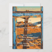 Ethnic Cute Cowboy Boy Baby Shower Horse Cow Dog 招待状 (裏面)