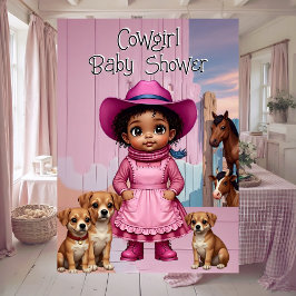Ethnic Cute Cowgirl Baby Shower Pink Blue Animals 招待状