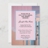 Ethnic Cute Cowgirl Baby Shower Pink Blue Animals 招待状 (裏面)