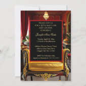 Ethnic Cute Girl Baby Shower 1920s Red Art deco 招待状 (裏面)