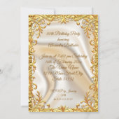 Ethnic Fabulous Birthday Gold Dress Gold Champagne 招待状 (裏面)