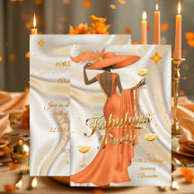 Ethnic Fabulous Birthday Orange Gold Champagne