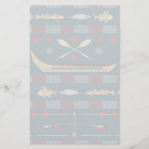 Ethnic Fishing Pattern 便箋