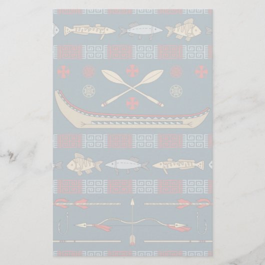 Ethnic Fishing Pattern 便箋 (正面)