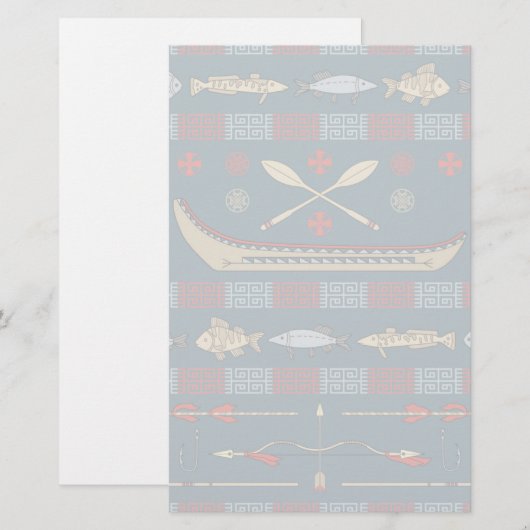 Ethnic Fishing Pattern 便箋 (正面/裏面)