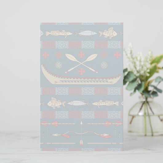 Ethnic Fishing Pattern 便箋 (スタンド正面)