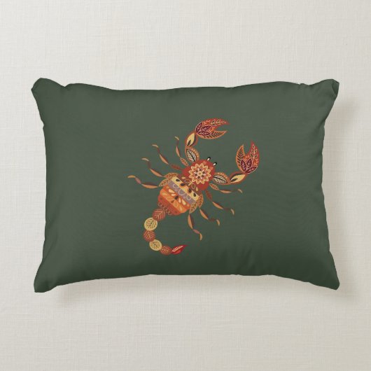 Ethnic Floral Scorpion アクセントクッション (正面)