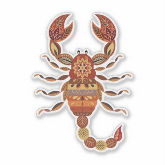 Ethnic Floral Scorpion シール (正面)