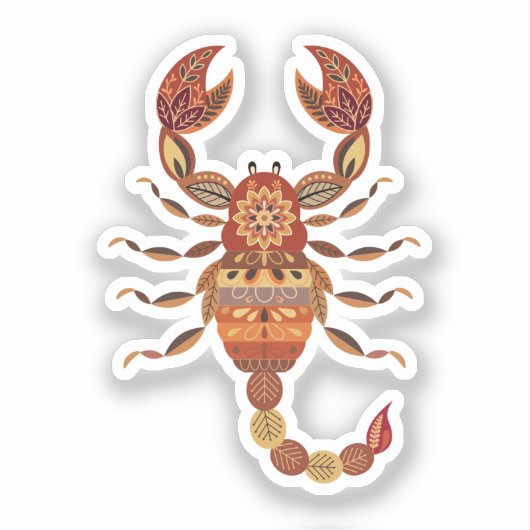 Ethnic Floral Scorpion シール (正面)