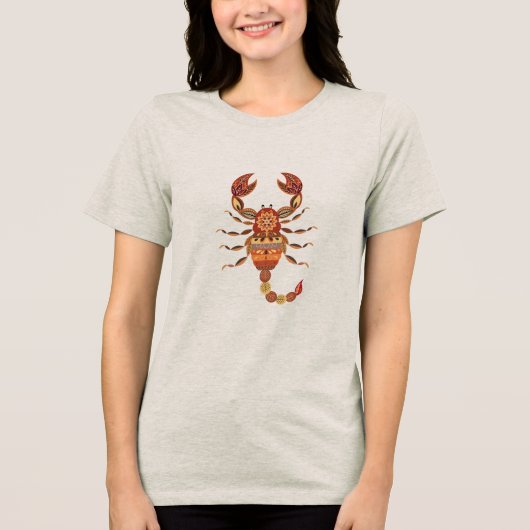 Ethnic Floral Scorpion トライブレンドTシャツ (正面)