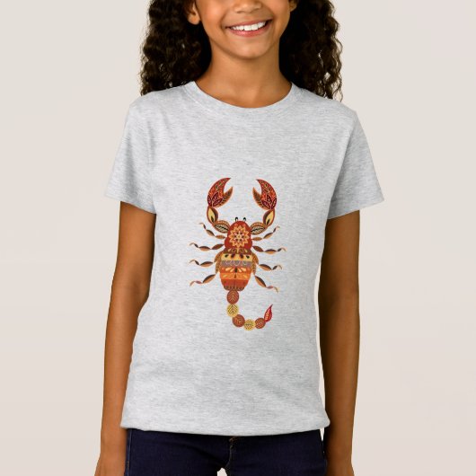 Ethnic Floral Scorpion Tシャツ (正面)