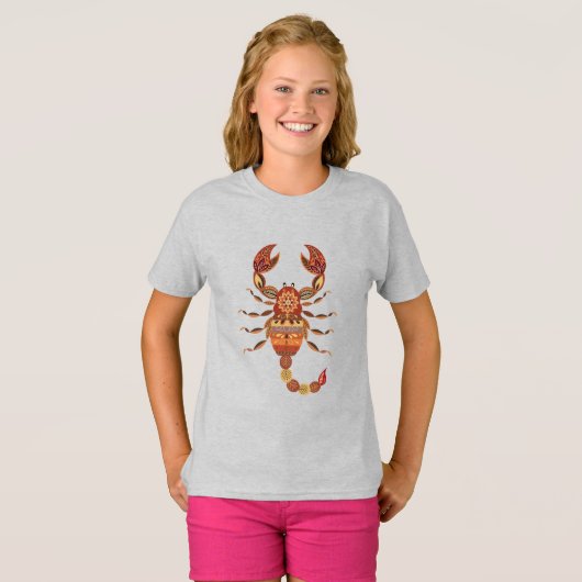 Ethnic Floral Scorpion Tシャツ (正面フル)