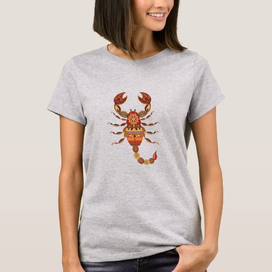 Ethnic Floral Scorpion Tシャツ (正面)