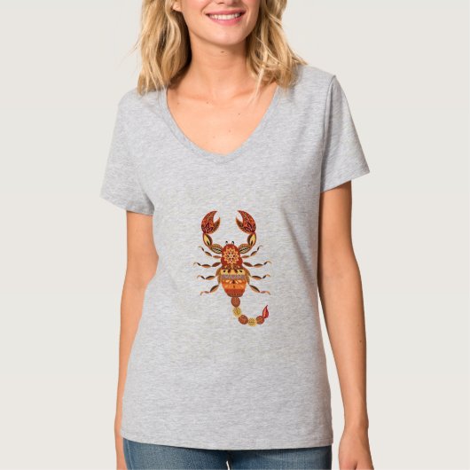 Ethnic Floral Scorpion Tシャツ (正面)