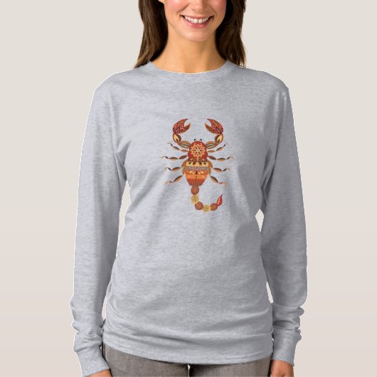 Ethnic Floral Scorpion Tシャツ (正面)