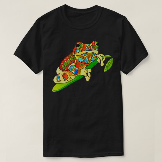 Ethnic Frog Boho Mandala Yoga Lover Men Women  Tシャツ (デザイン正面)