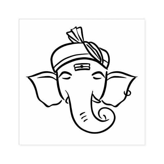Ethnic Ganesha | Indian God Drawing ラバースタンプ (インプリント)