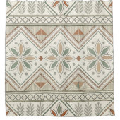 Ethnic Geometric Floral Tribal Seamless Pattern シャワーカーテン (正面)