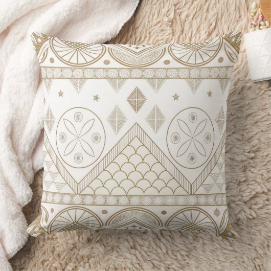 Ethnic Geometric Floral Tribal Seamless Pattern 2 クッション (ブランケット)
