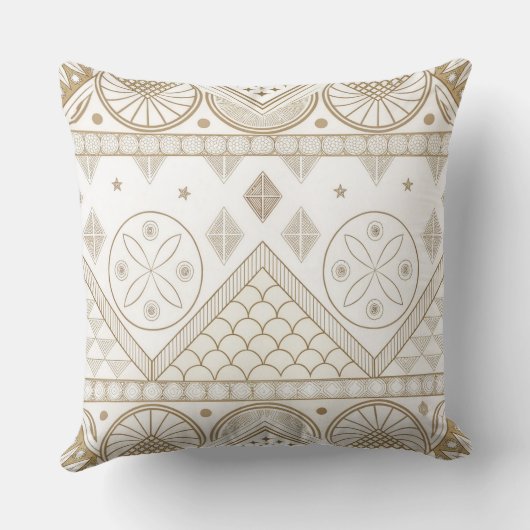 Ethnic Geometric Floral Tribal Seamless Pattern 2 クッション (裏面)