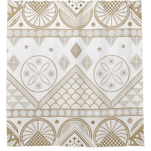 Ethnic Geometric Floral Tribal Seamless Pattern 2 シャワーカーテン (正面)