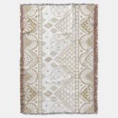 Ethnic Geometric Floral Tribal Seamless Pattern 2 スローブランケット (正面縦)