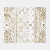Ethnic Geometric Floral Tribal Seamless Pattern 2 フリースブランケット (正面(横))