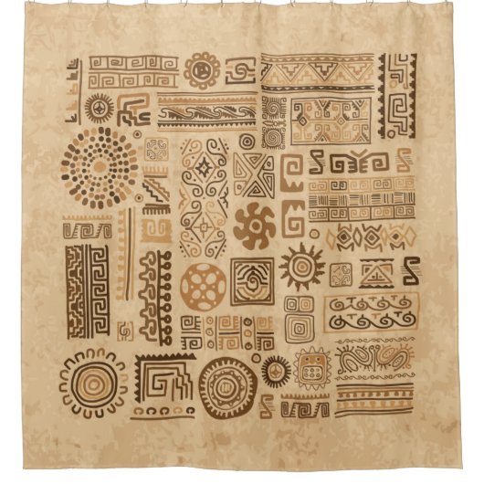 Ethnic handmade ornament シャワーカーテン (正面)