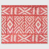 ethnic ornament on natural linen textile ラッピングペーパー (フラット)