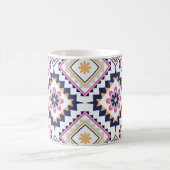 Ethnic Paisley Ornate Floral Tile Pattern コーヒーマグカップ (中央)