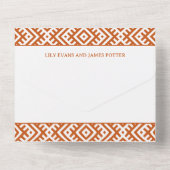 Ethnic Pattern Border Afrocentric Tribal  Wedding オールインワン招待状 (裏面)