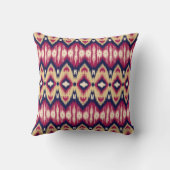 Ethnic pink blue ikat chevron pattern background T クッション (裏面)