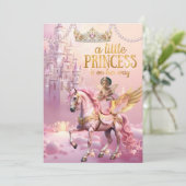 Ethnic Princess Pink Baby Shower unicorn castle 招待状 (スタンド正面)