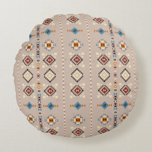Ethnic seamless pattern ラウンドクッション (正面)