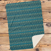 Ethnic Striped Throw Blanket in Ocean Blue シェルパブランケット