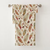 Ethnic Towel Feathers and Arrows for Boho Style バスタオルセット (インサイチュ)