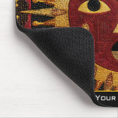 Ethnic Tribal Celestial Mandala Sun Face Mosaic マウスパッド (コーナー)