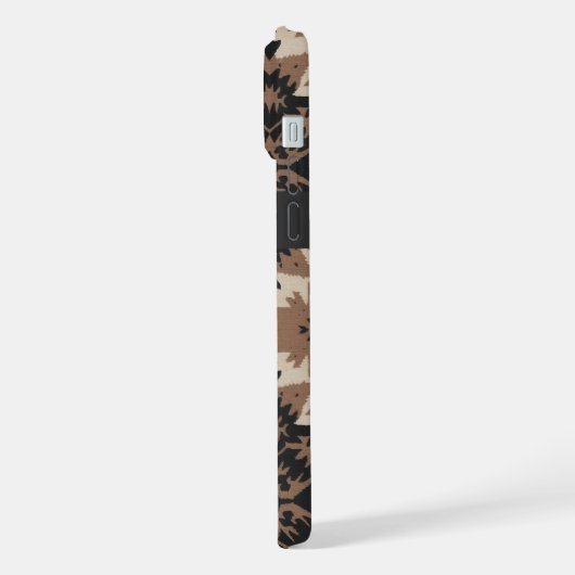 Ethnic Tribal Mudcloth Black & Tan iPhoneケース (左側面)