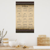 Ethnic Tribal Stripes 2026 Wall Calendar Poster ポスター (キッチン)