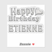 Etienne Happy Birthday silver Aufkleber Sticker シール (シート)