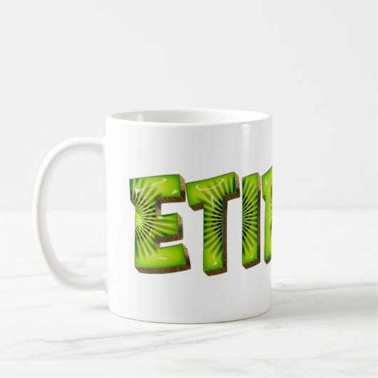 Etienne Name Kiwi Style Tasse Teetasse Kaffeetasse コーヒーマグカップ (左)