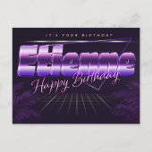 Etienne Name Vorname lila Postkarte Geburtstag ポストカード (正面)