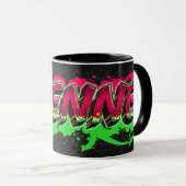 Etienne Vorname Name Graffiti red green Tasse マグカップ (正面右)