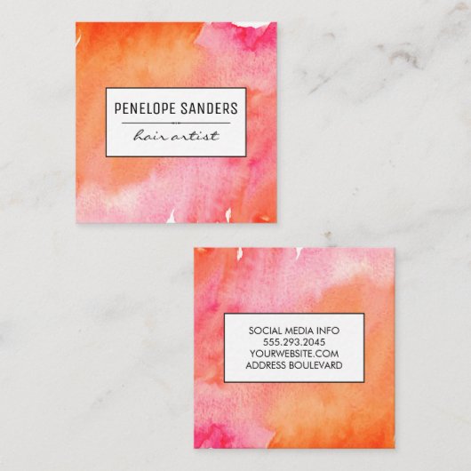 Etiqueta/水彩表現 スクエア名刺 (正面/裏面)